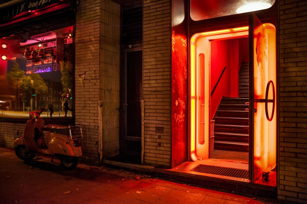 Entrance to a bar